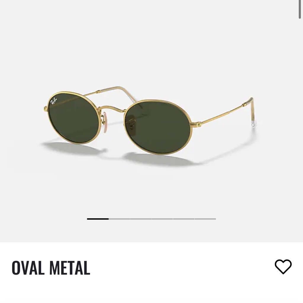 Ray-Ban Oval Sunglasses - Gold Frame With Green Lenses